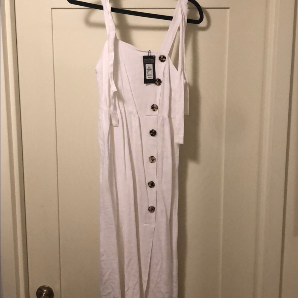 White linen dress